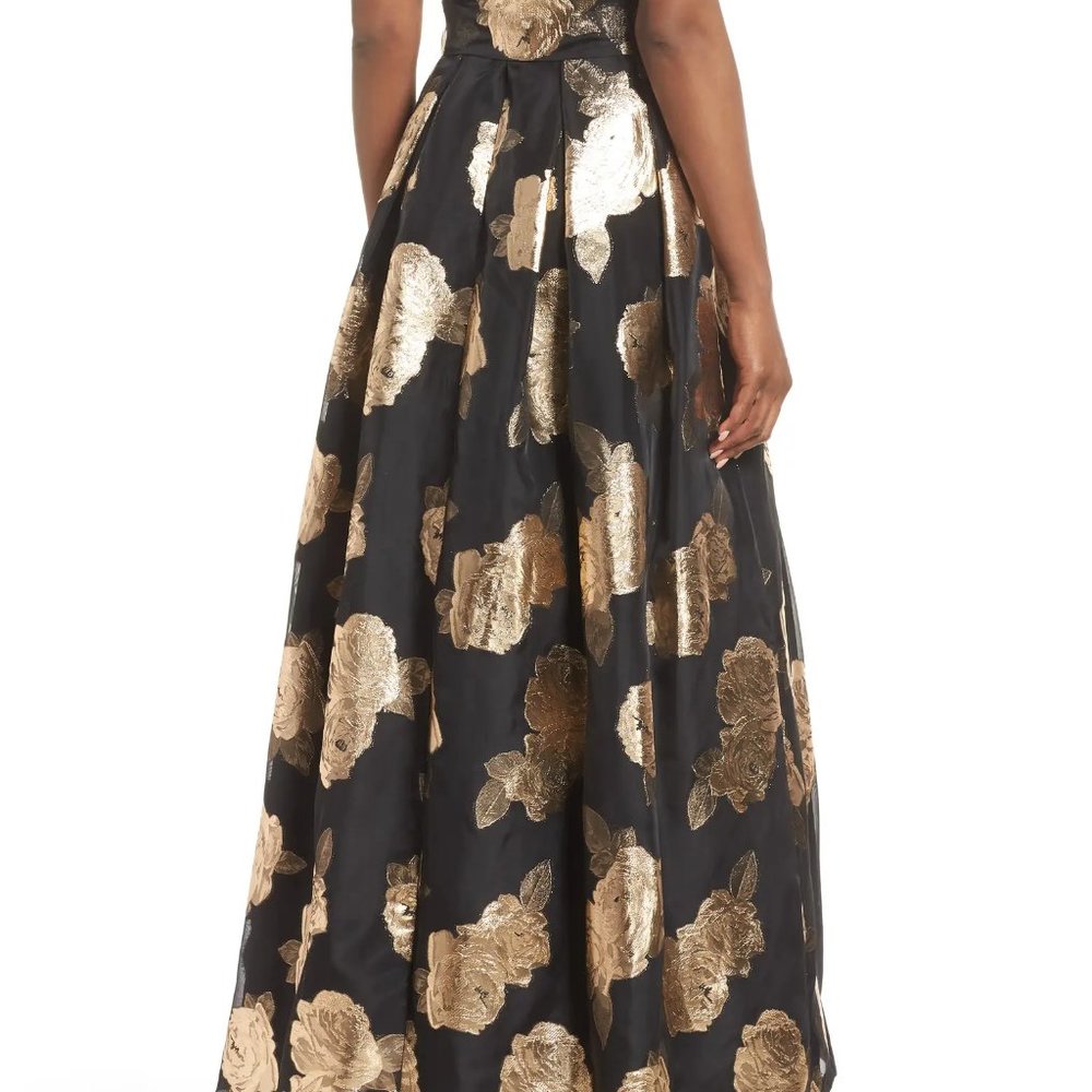 Eliza J Velvet and Jacquard Dress with pockets